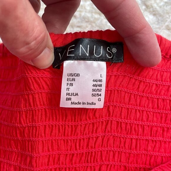 NWOT Venus Gathered Handkerchief Lace Fitted Summer Blouse, size large - Picture 5 of 8